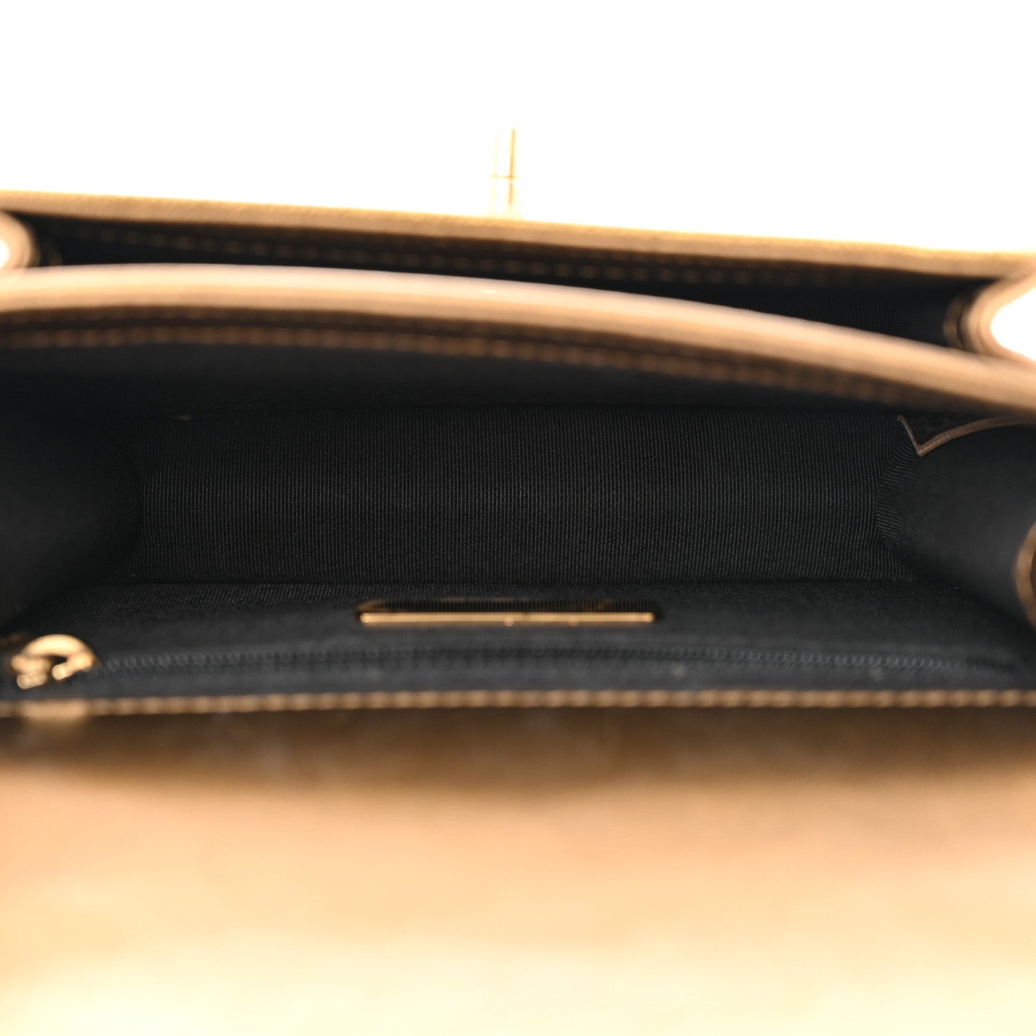 Chanel Metallic Calfskin Caviar Quilted Mini Chain Handle Flap Gold 5 of 22