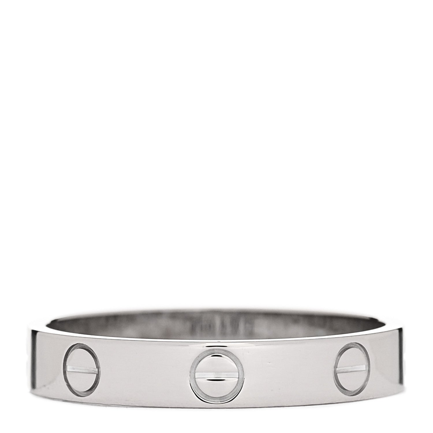 Cartier 18K White Gold 3.5mm LOVE Wedding Band Ring 58 8.25 3 of 5