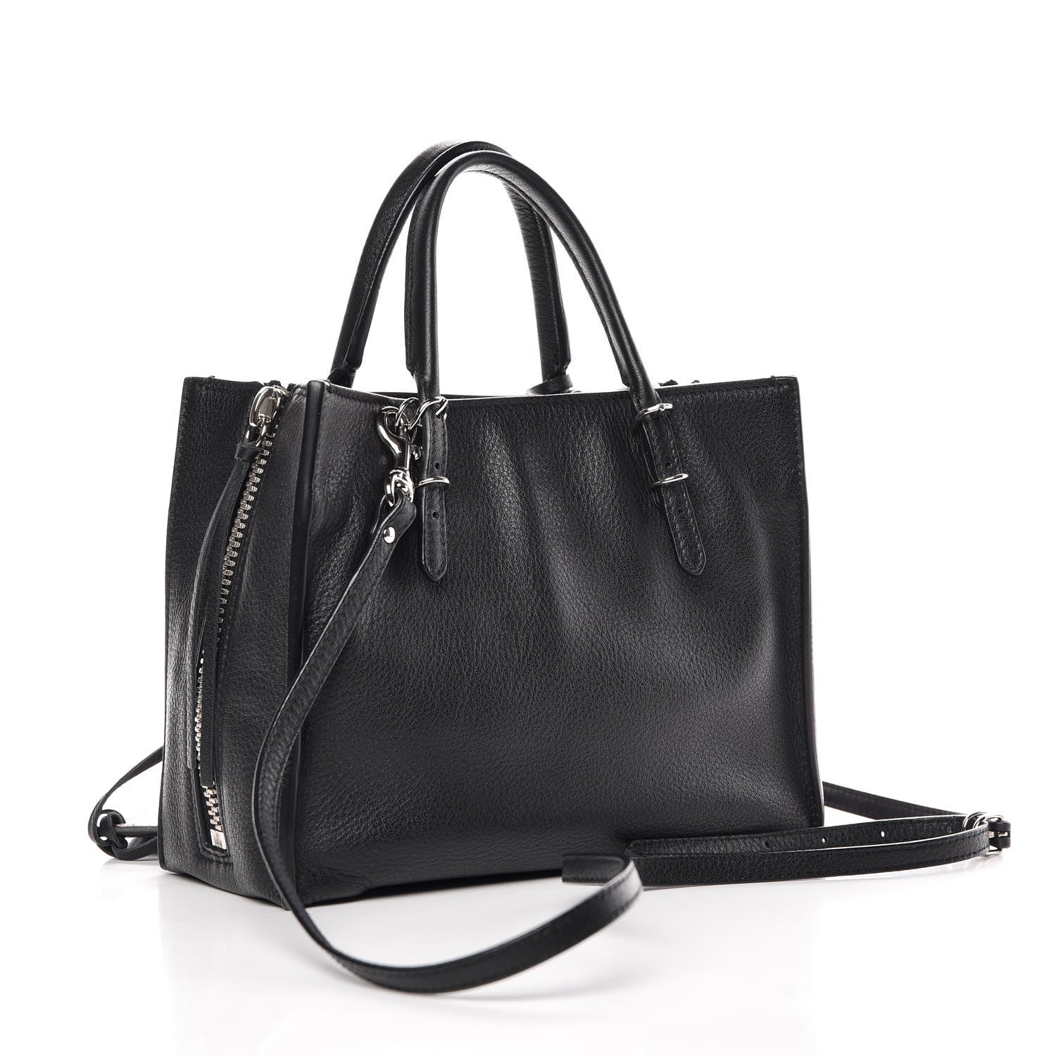 Balenciaga Grained Calfskin Papier Mini A4 Zip Around Tote Black 3 of 7