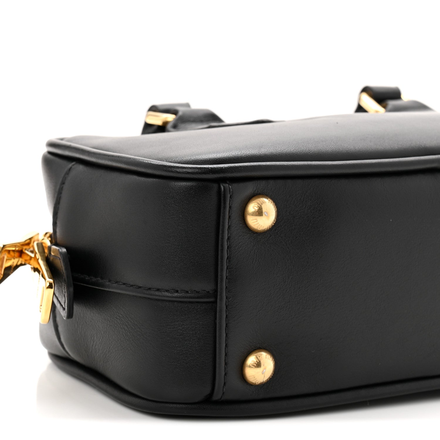 Miu Miu Calfskin Mini Arcadie Top Handle Bag Black 8 of 9