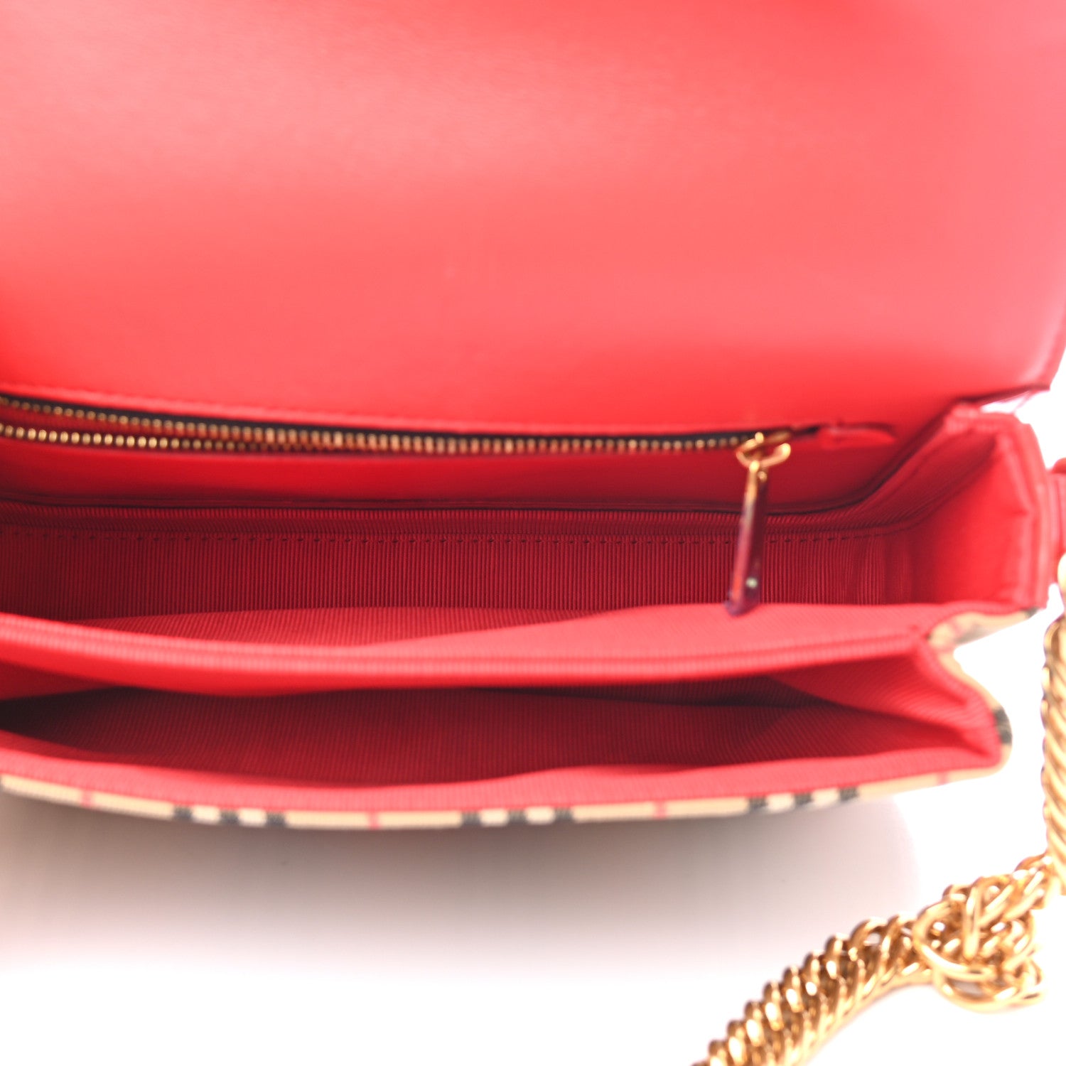 Burberry Patent 1983 Knight Check Link Shoulder Bag Bright Red 5 of 8