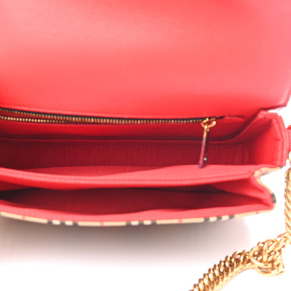 Burberry Patent 1983 Knight Check Link Shoulder Bag Bright Red 5 of 8