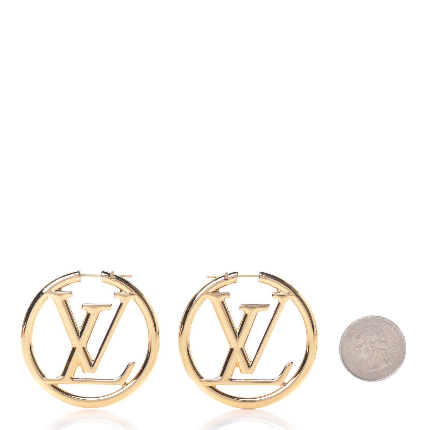 Metal Louise Hoop Earrings Gold