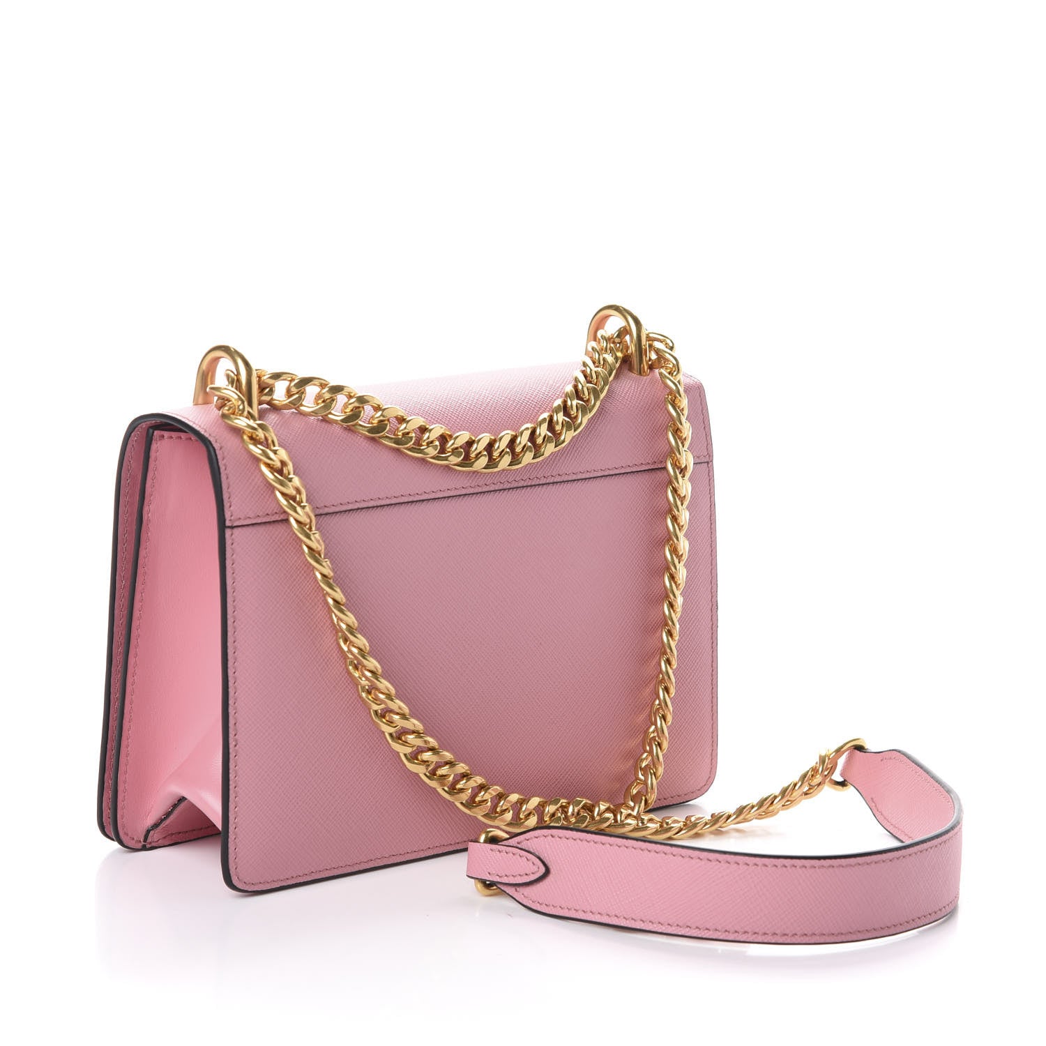 Prada Saffiano Soft Calfskin Chain Crossbody Bag Petalo 3 of 9