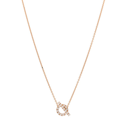 Hermes 18K Rose Gold Diamond Finesse Pendant Necklace 1 of 6
