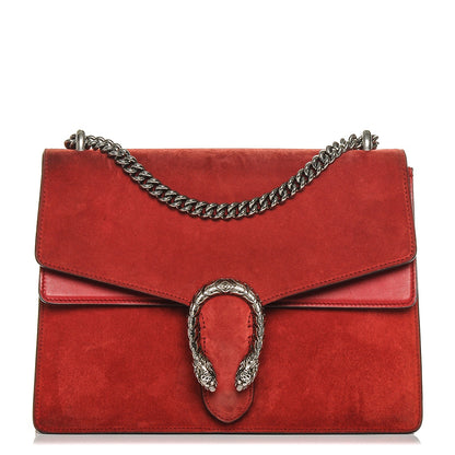 Gucci Suede Vitello Velvet Medium Dionysus Shoulder Bag Vulcanic Red 1 of 6