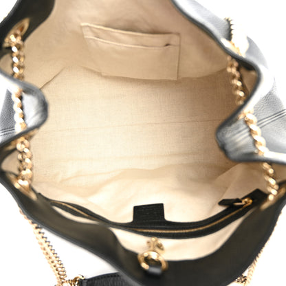Gucci Pebbled Calfskin Medium Soho Chain Shoulder Bag Black 5 of 10