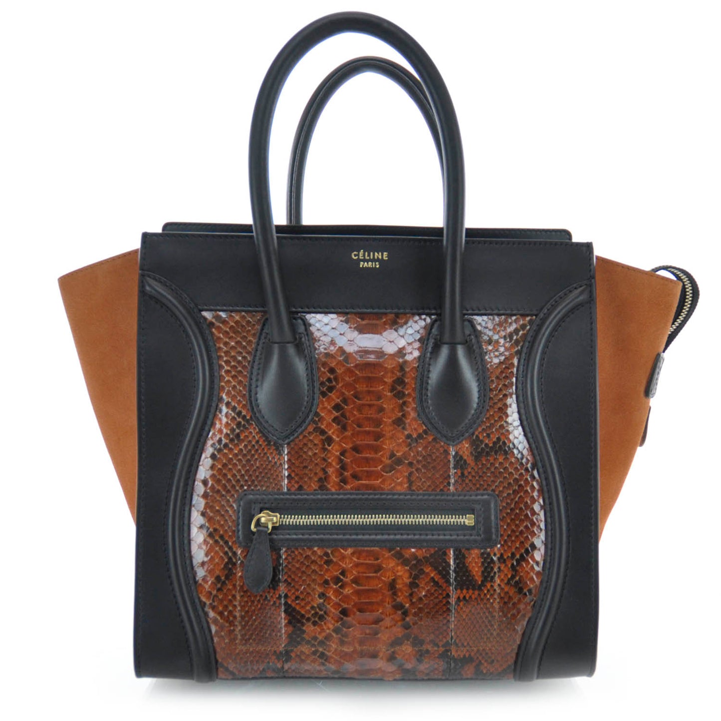 Python Suede Mini Luggage Rust