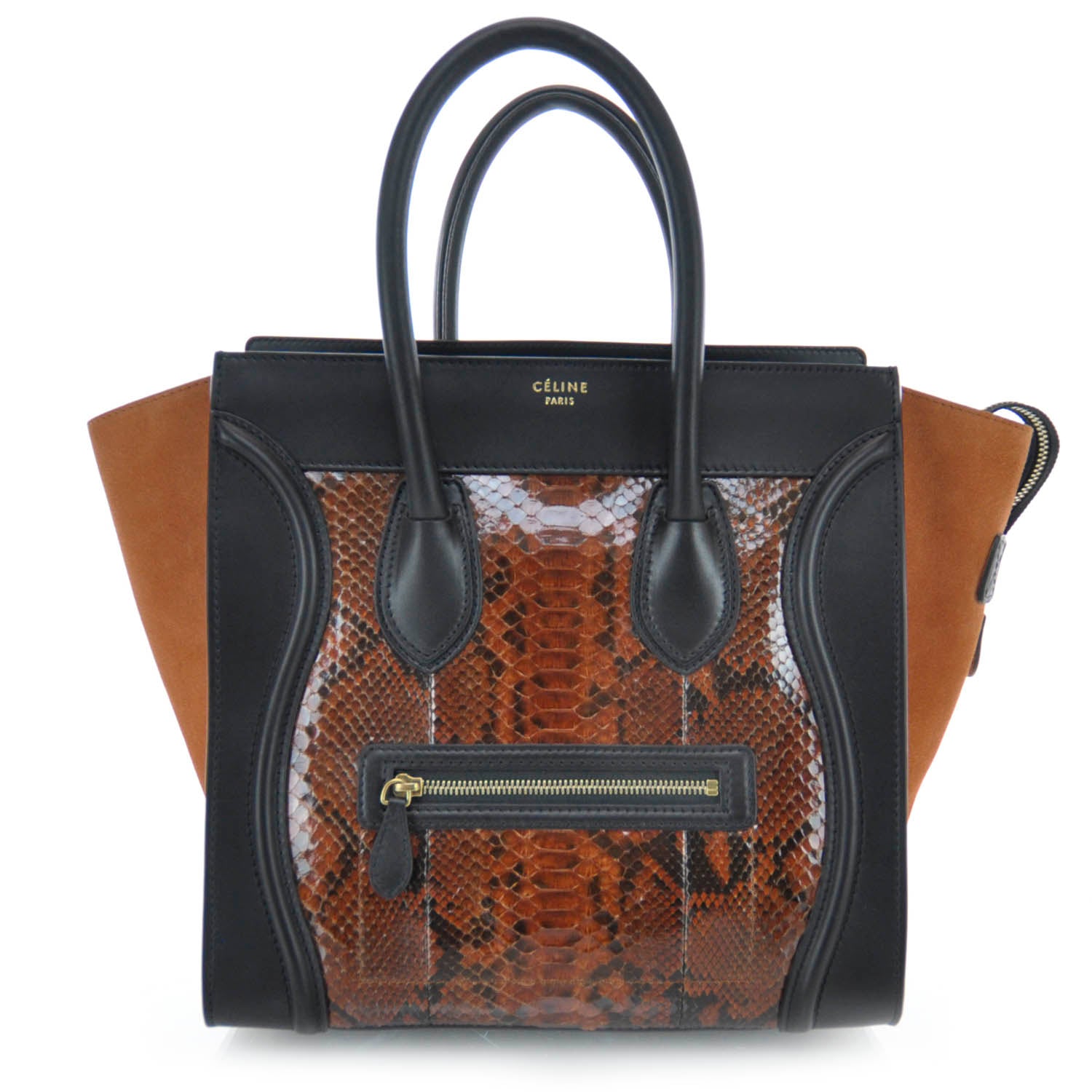 Celine Python Suede Mini Luggage Rust 1 of 8