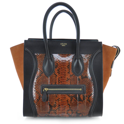 Celine Python Suede Mini Luggage Rust 1 of 8