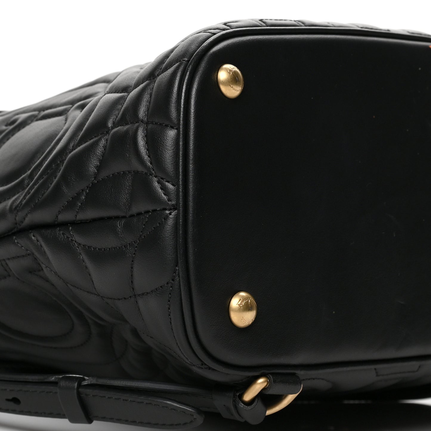 Calfskin Quilted Gancini Backpack Black