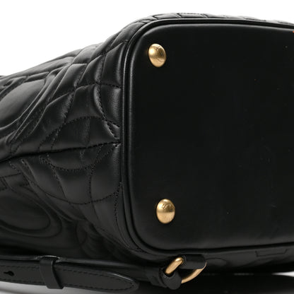 Salvatore Ferragamo Calfskin Quilted Gancini Backpack Black 8 of 9