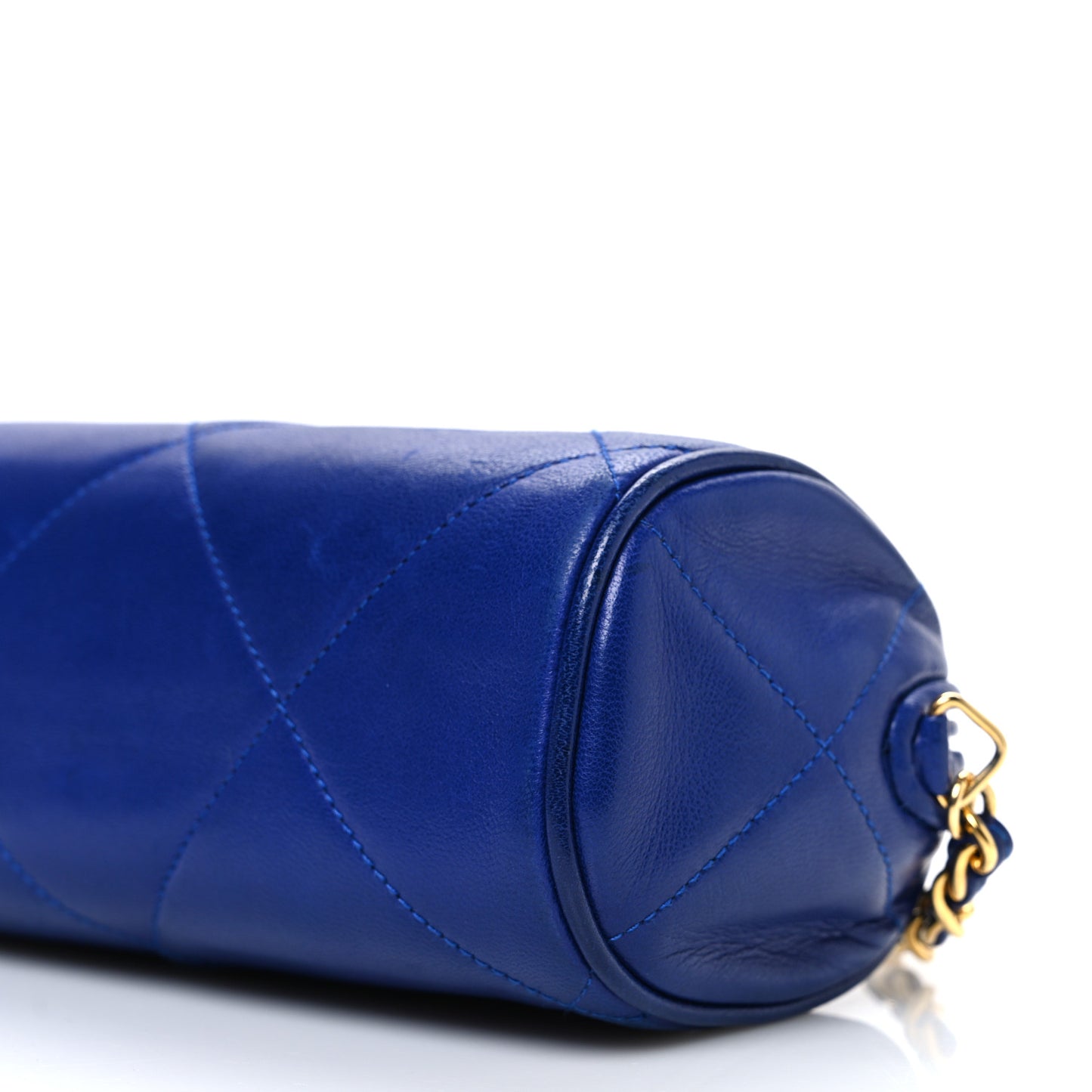 Lambskin Diamond Quilted Small Shoulder Bag Blue