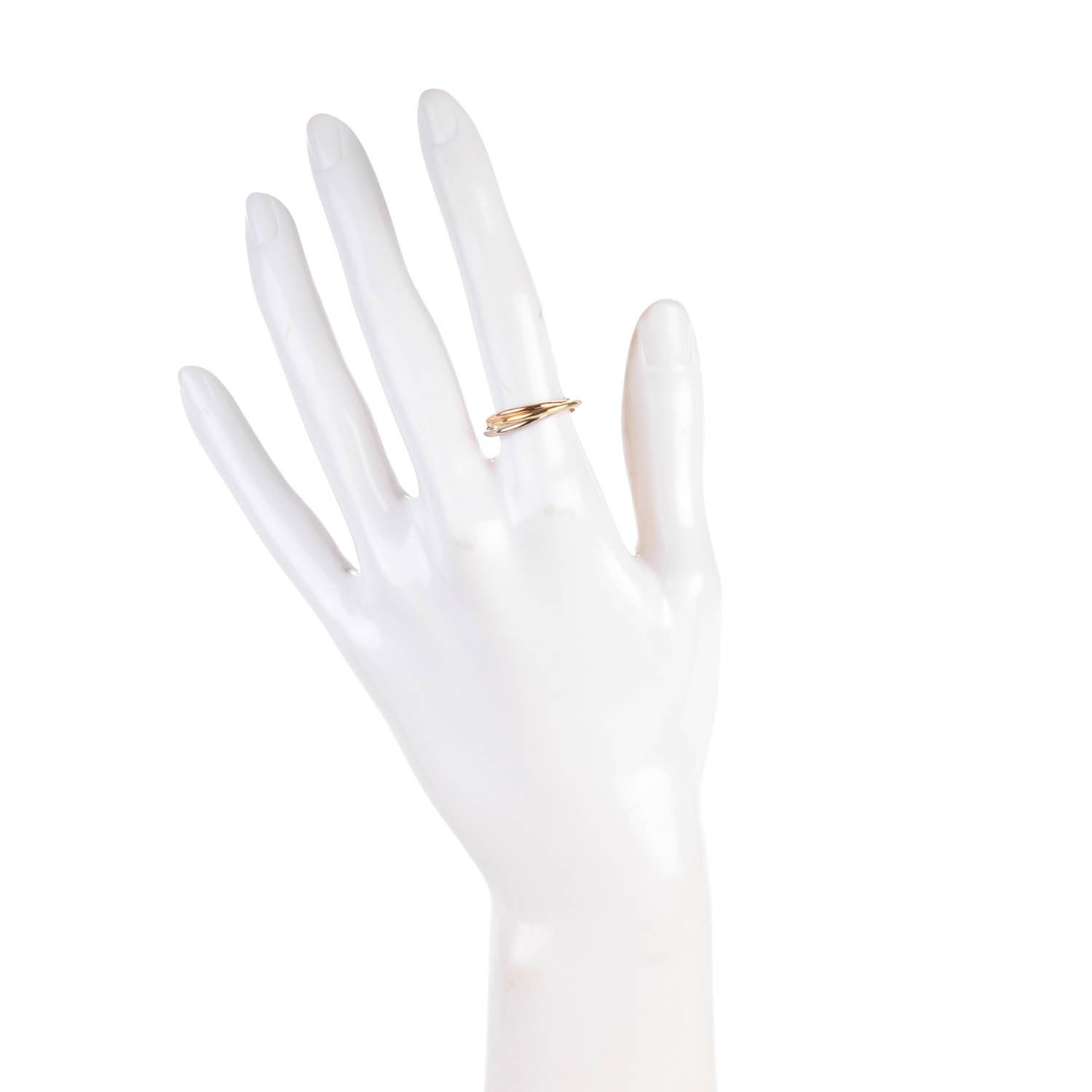 Cartier 18K Pink Yellow White Gold Extra Small Trinity Ring 52 6 2 of 5