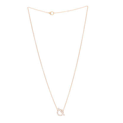 Hermes 18K Rose Gold Diamond Finesse Pendant Necklace 3 of 5