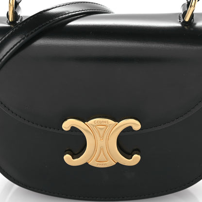 Celine Shiny Calfskin Triomphe Mini Besace Clea Black 8 of 11
