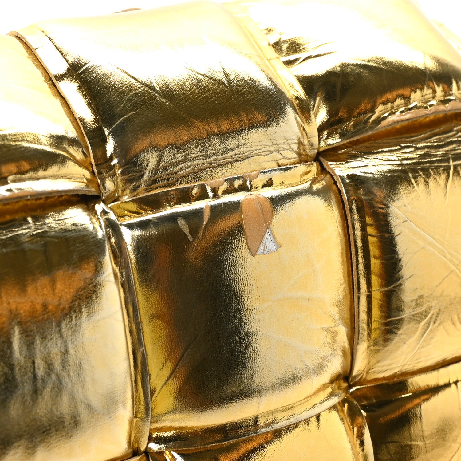 Bottega Veneta Mirror Lambskin Maxi Intreccio Padded Cassette Crossbody Bag Gold 10 of 10