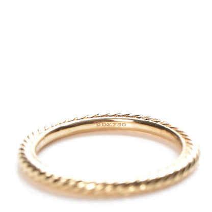 David Yurman 18K Yellow Gold 2mm Cable Classics Stackable Band Ring 54 6.75 4 of 5
