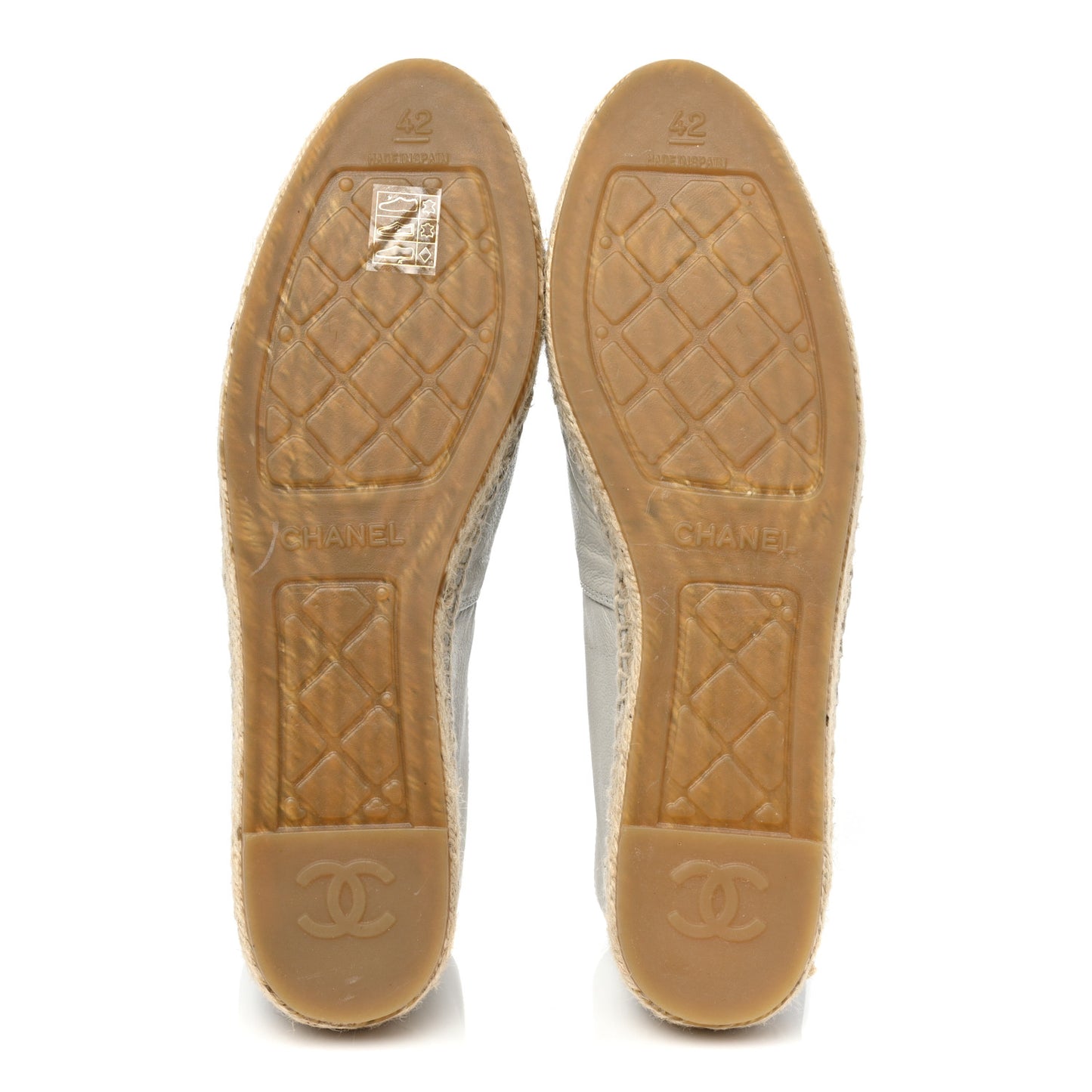 Lambskin Grosgrain CC Espadrilles 42 Grey