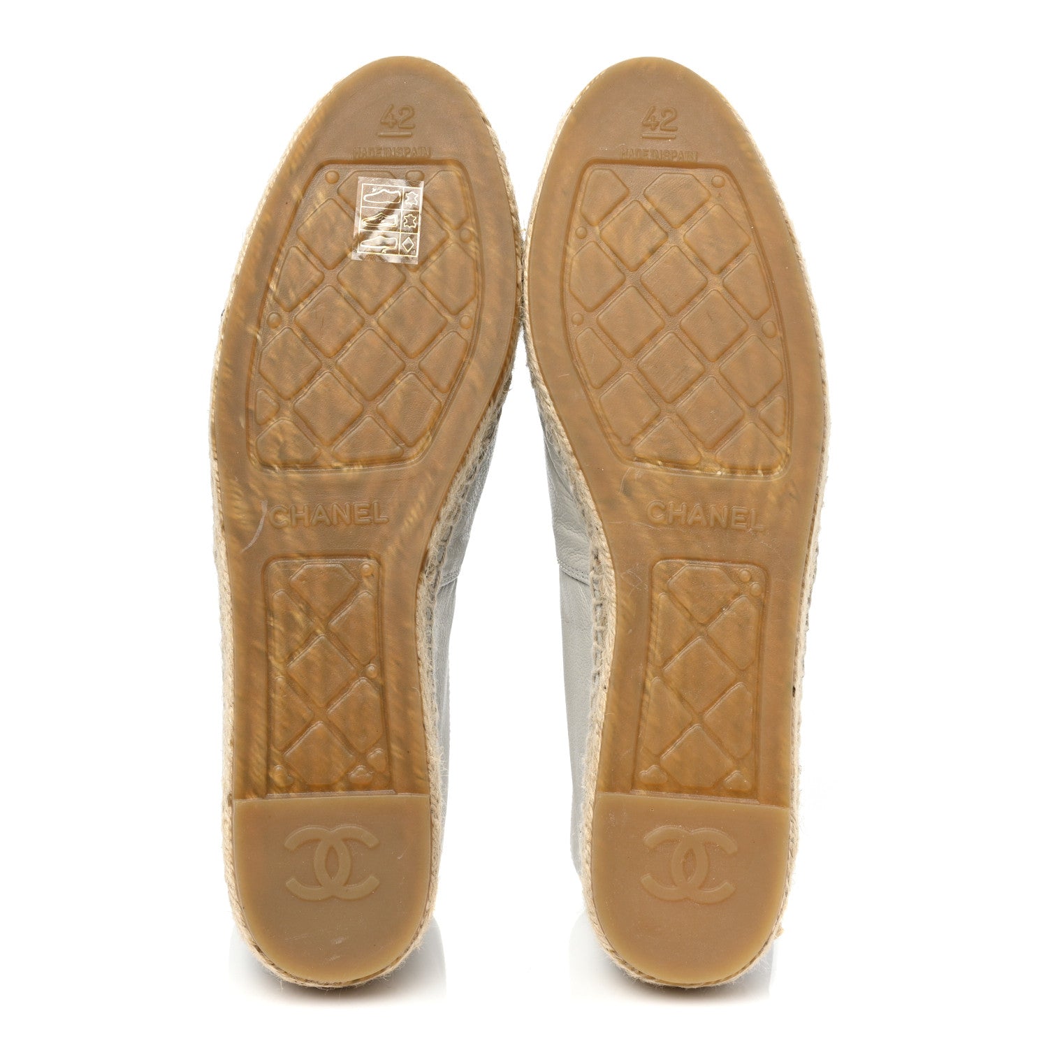 Chanel Lambskin Grosgrain CC Espadrilles 42 Grey 5 of 9
