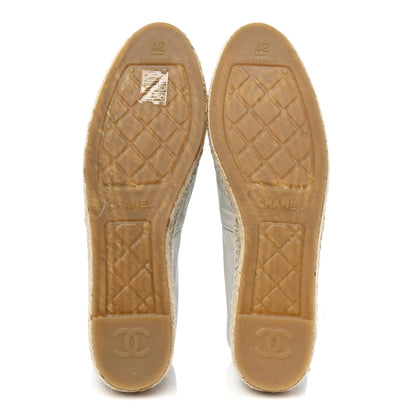 Chanel Lambskin Grosgrain CC Espadrilles 42 Grey 5 of 9