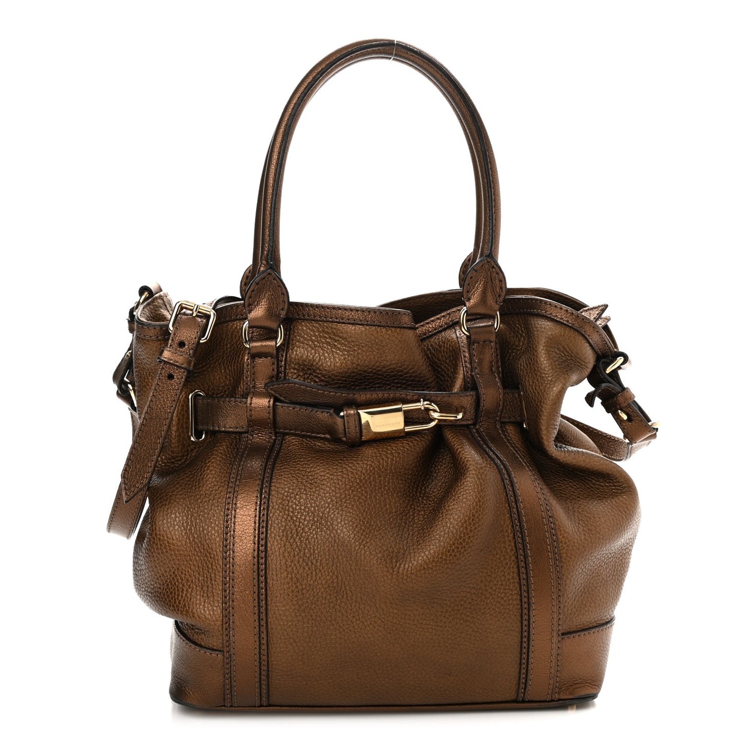 Grainy Calfskin Medium Golderton Tote Antique Gold