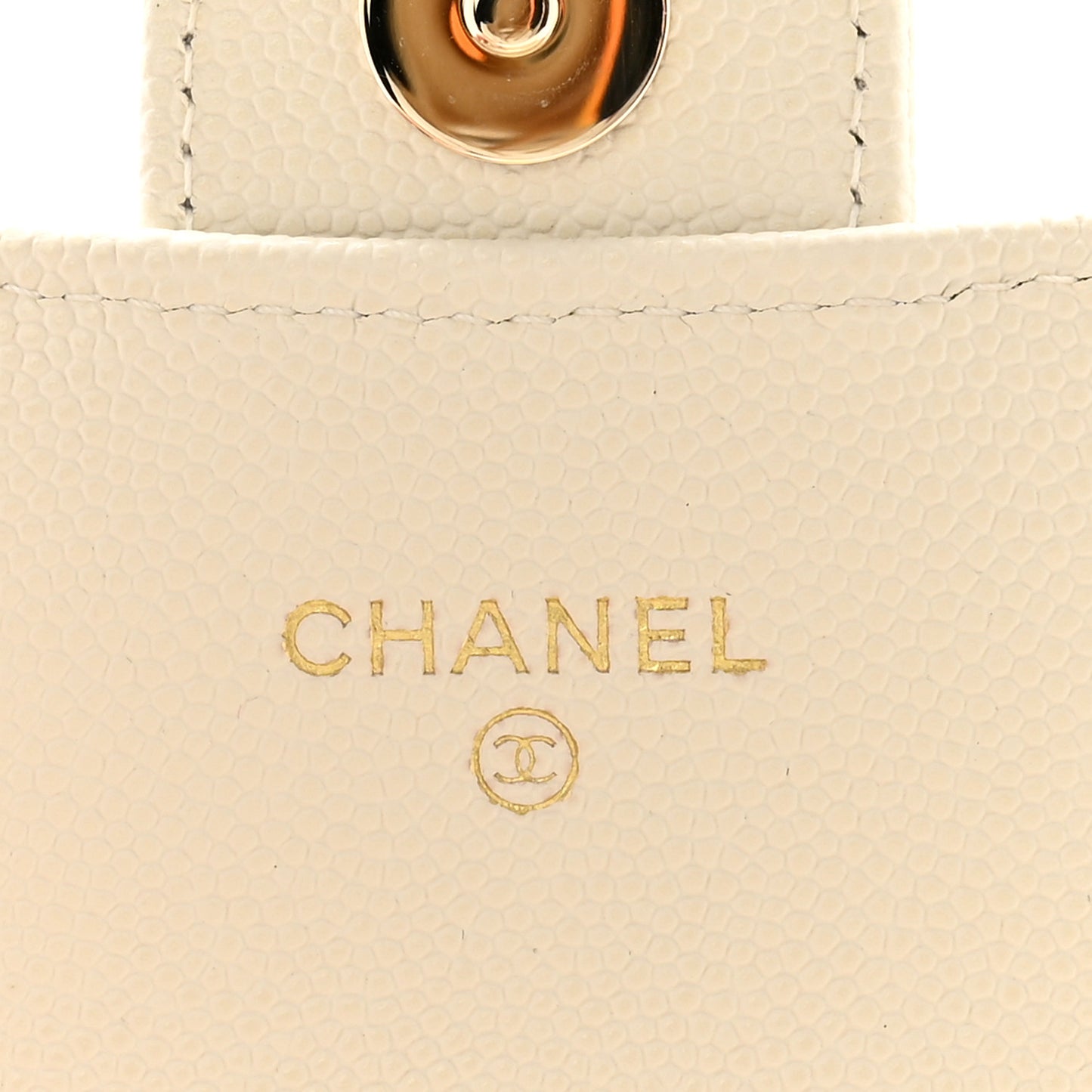 Caviar Quilted Phone Holder Wallet on Removable Chain White