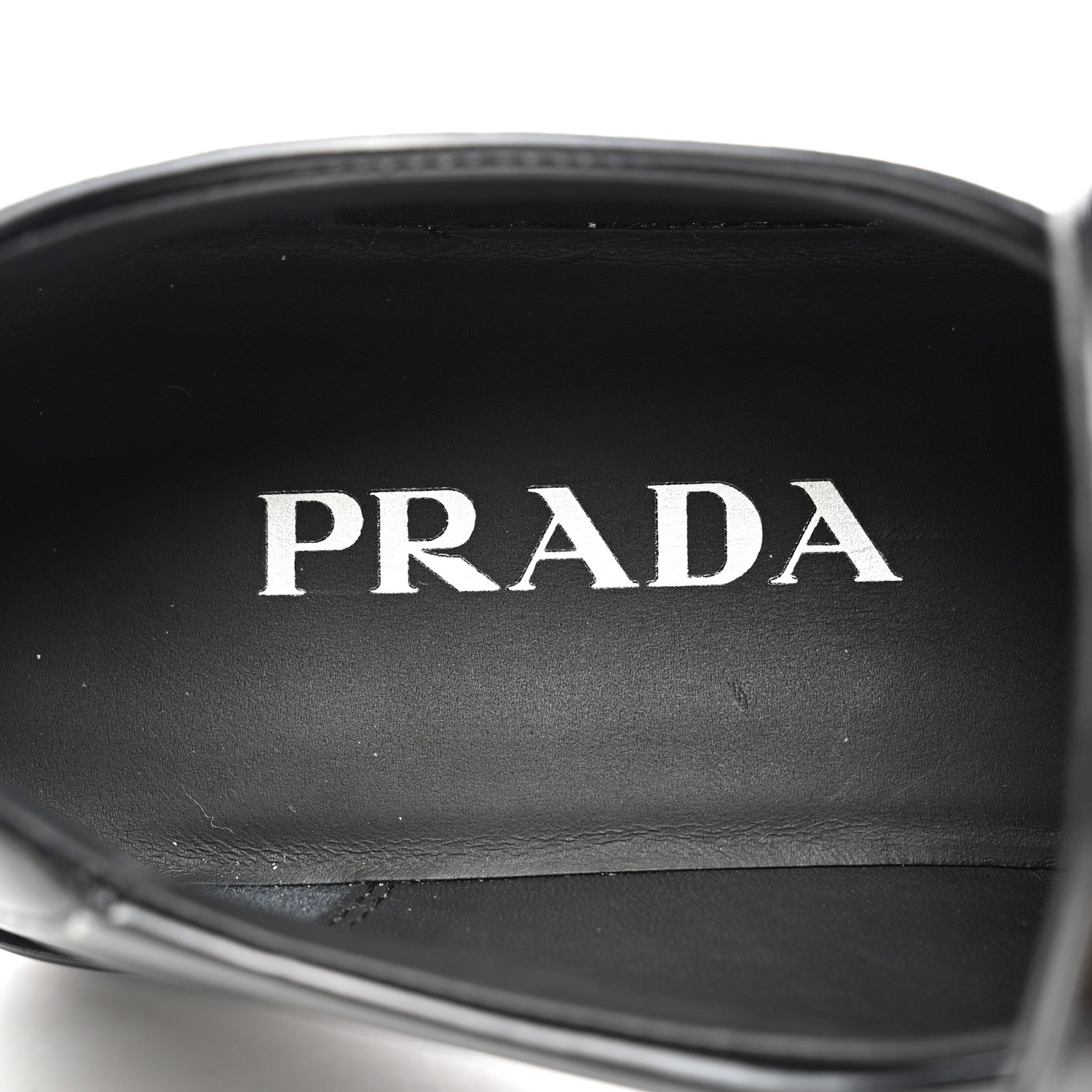 Prada Brushed Calfskin Triangle Patch Loafers 37.5 Black 7 of 12