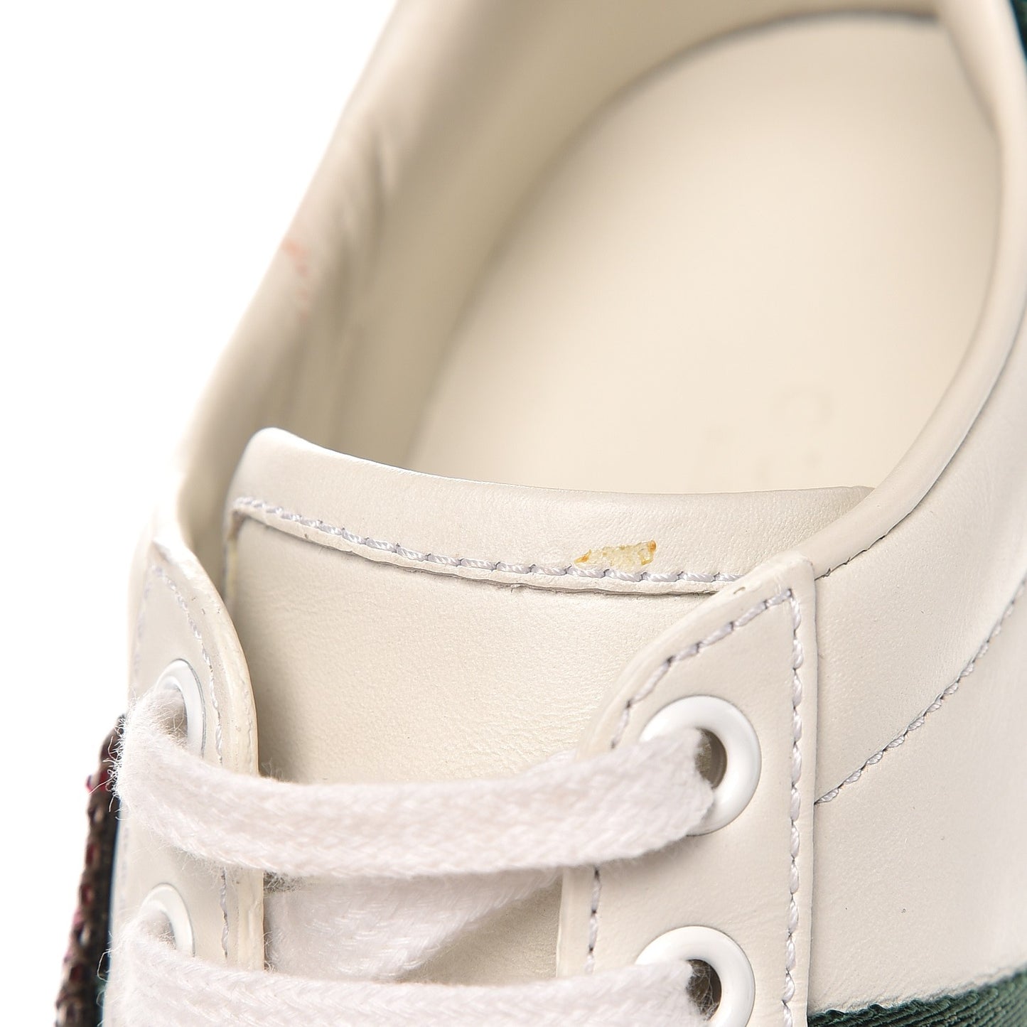 Calfskin Web Studded Lightning Ace Sneakers 36 White