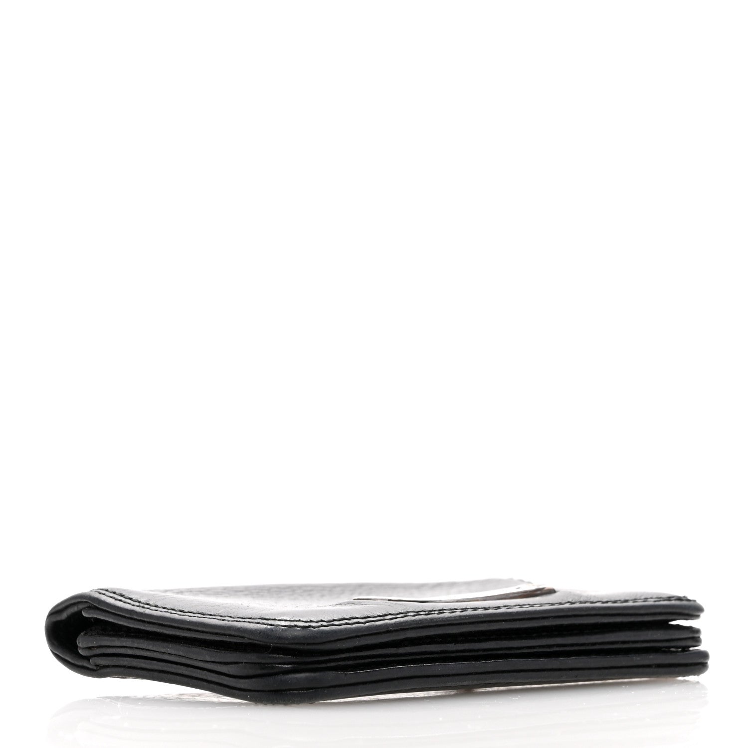 Chrome Hearts Grained Calfskin Grommet Card Holder Black 4 of 9