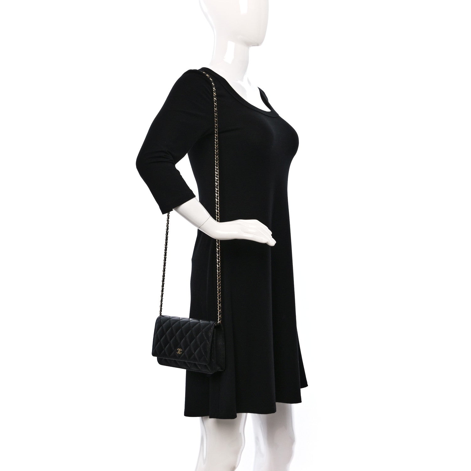 Chanel Caviar Quilted Wallet on Chain WOC Black 2 of 9