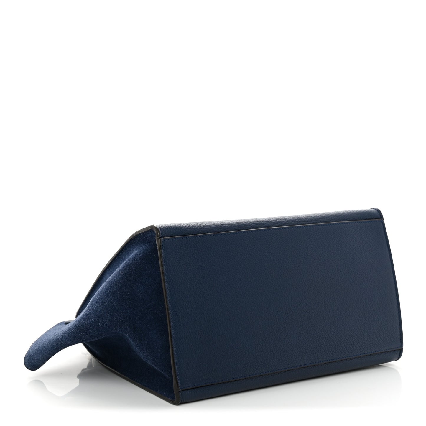 Drummed Calfskin Suede Small Trapeze Indigo