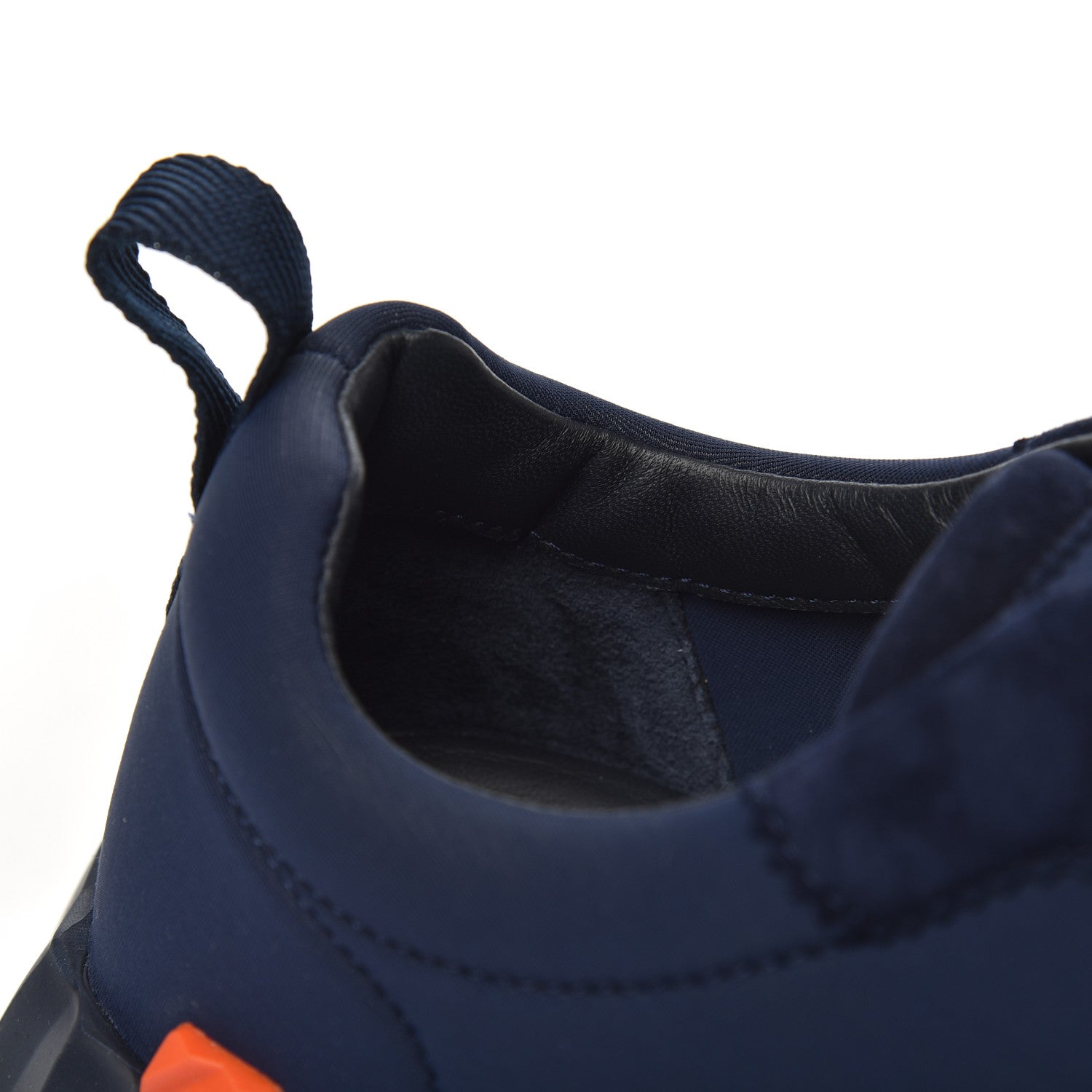 Hermes Technical Jersey Suede Goatskin Bouncing Sneakers 38 Marine 8 of 10