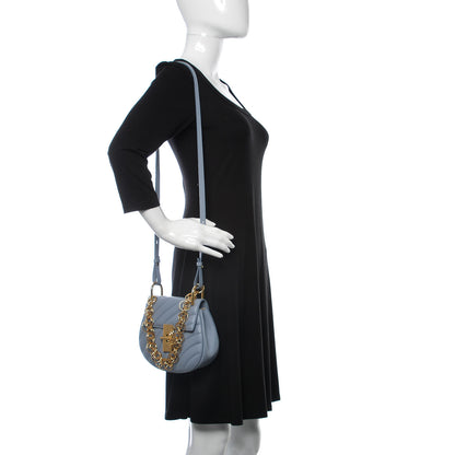 Chloe Calfskin Quilted Mini Drew Bijou Shoulder Bag Washed Blue 2 of 10