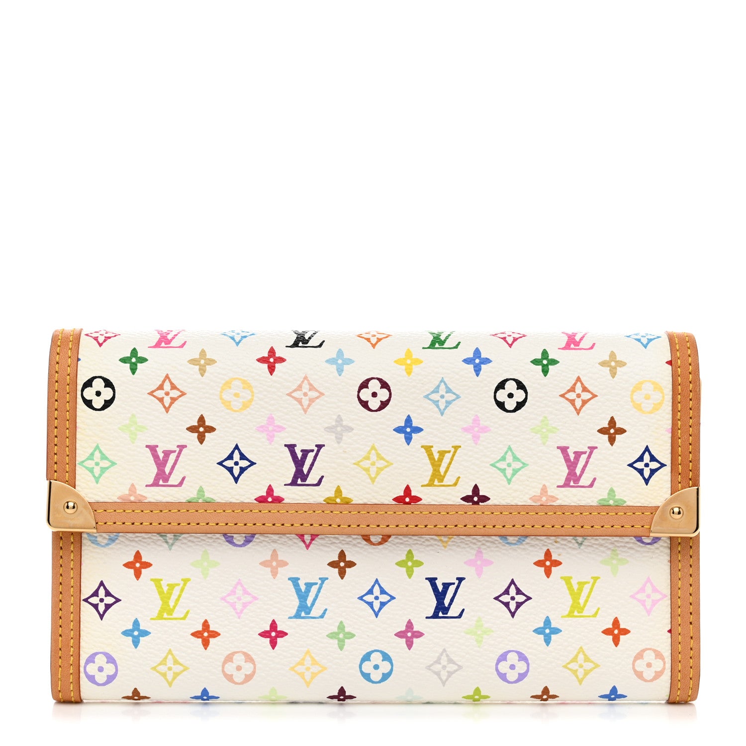 Louis Vuitton Monogram Multicolor Porte Tresor International Wallet White 1 of 10