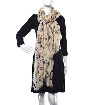 Louis Vuitton Cashmere Silk Stole Beige 2 of 5