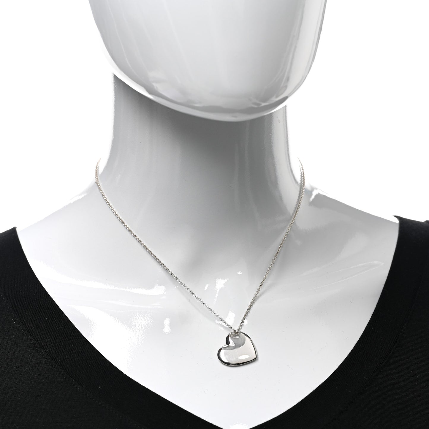 Sterling Silver Puffed Heart Pendant Necklace
