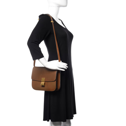 Celine Box Calfskin Medium Classic Box Flap Bag Camel 2 of 17