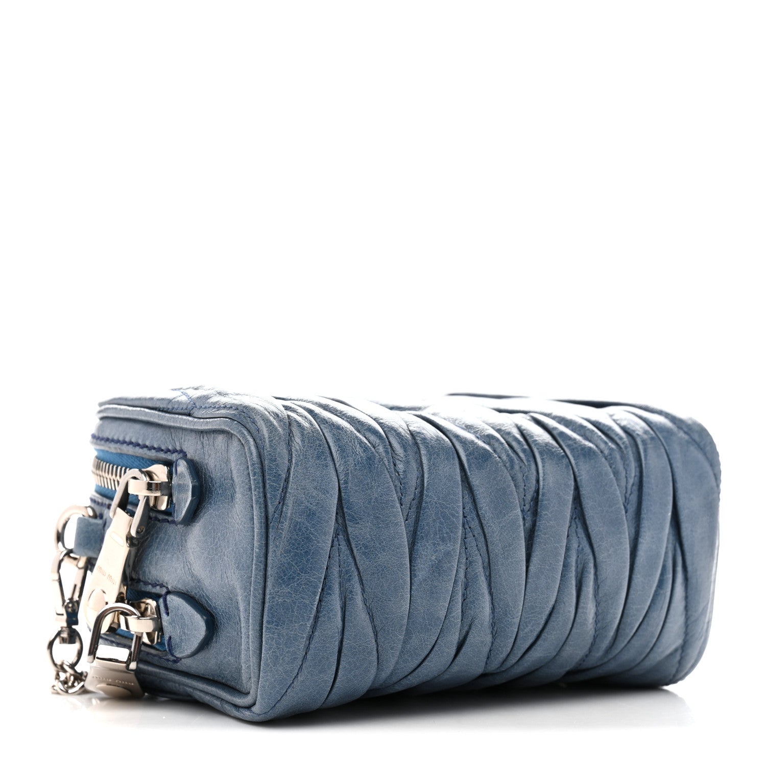 Miu Miu Vitello Lux Matelasse Double Zip Chain Crossbody Bag