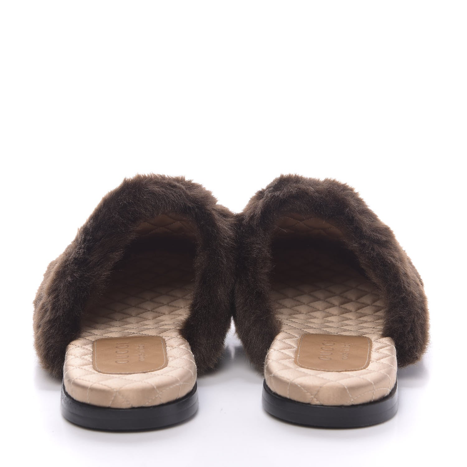 Gucci Malaga Kid Faux Fur Mens Lawrence Slippers 8 Black 5 of 10