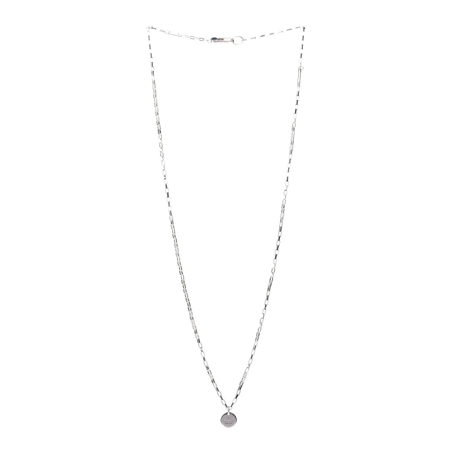 Sterling Silver Trademark Logo Circle Pendant Necklace