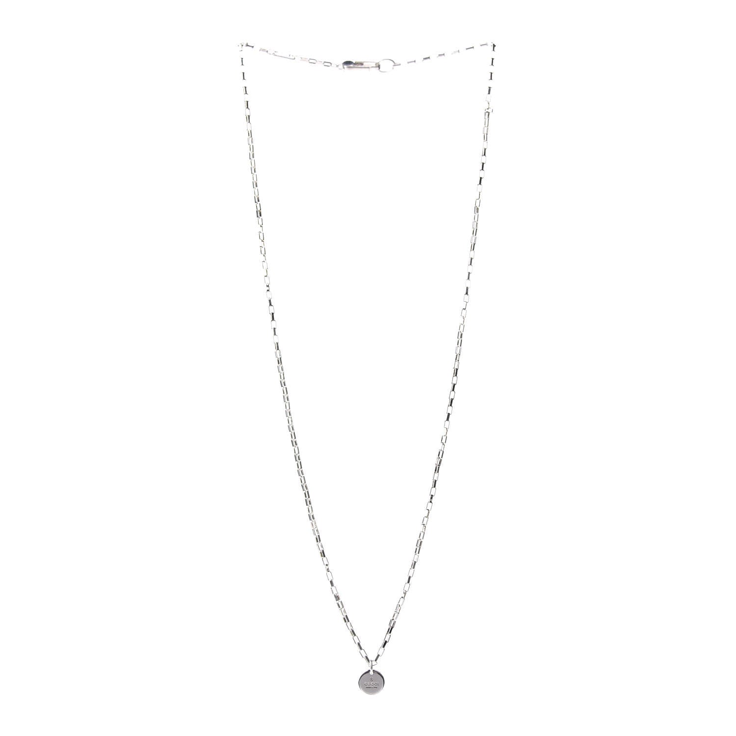 Gucci Sterling Silver Trademark Logo Circle Pendant Necklace 3 of 6