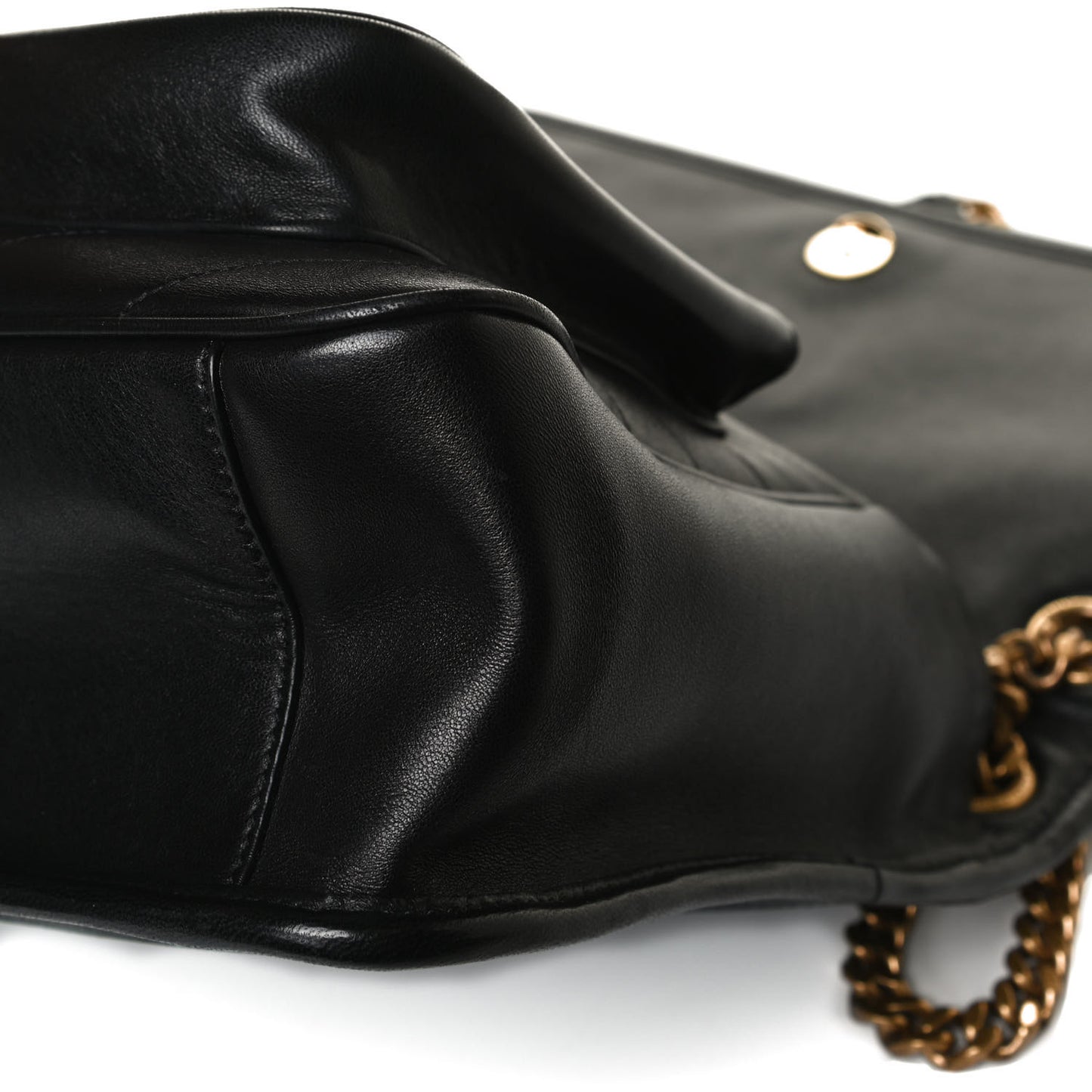 Lambskin Matelasse Monogram Medium Niki Chain Satchel Black