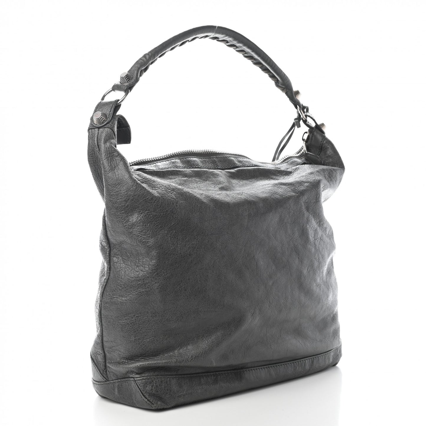 Agneau Giant 12 Silver Hardware Day Hobo Gris Tarmac