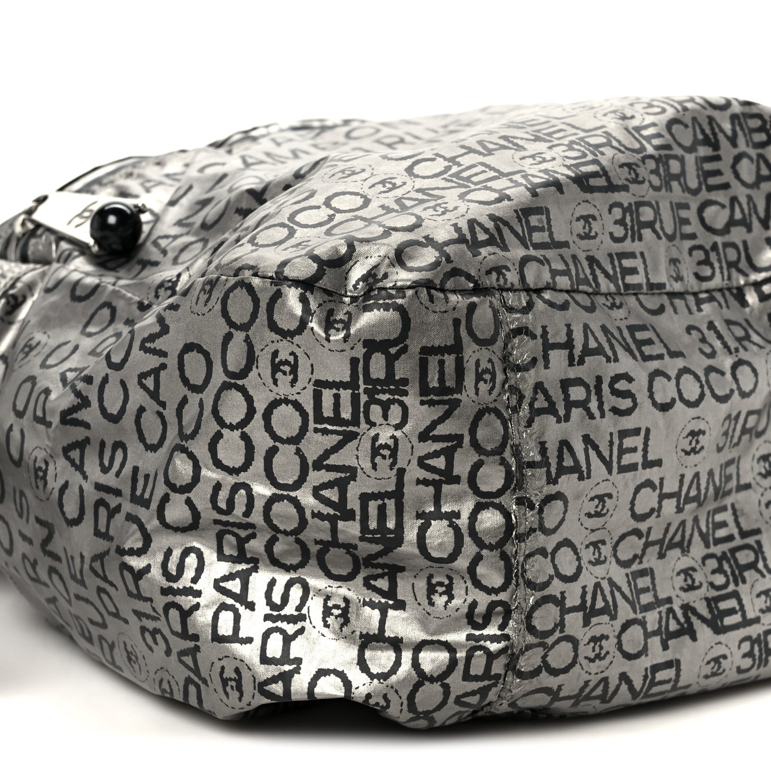 Chanel Lacquered Canvas Ligne Messenger Tote Argent Fonce 9 of 13