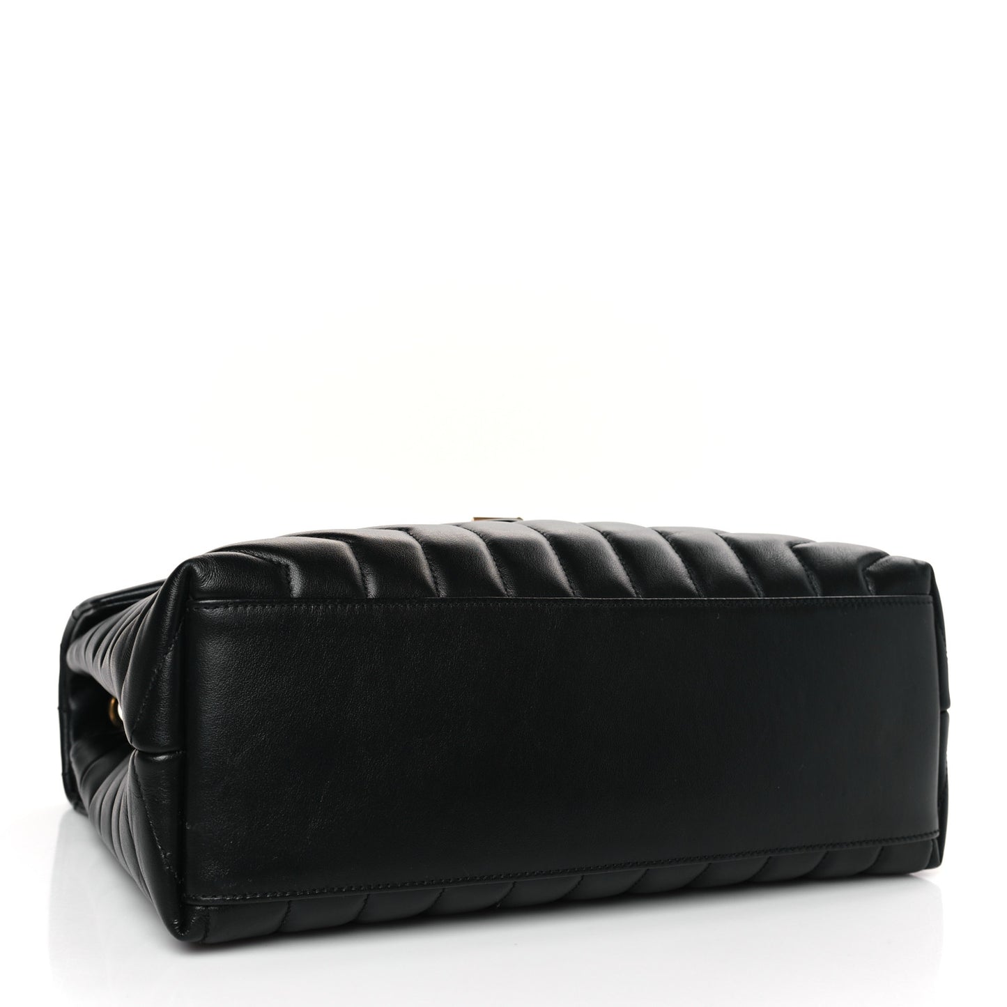 Calfskin Y Quilted Monogram Medium Loulou Chain Satchel Black