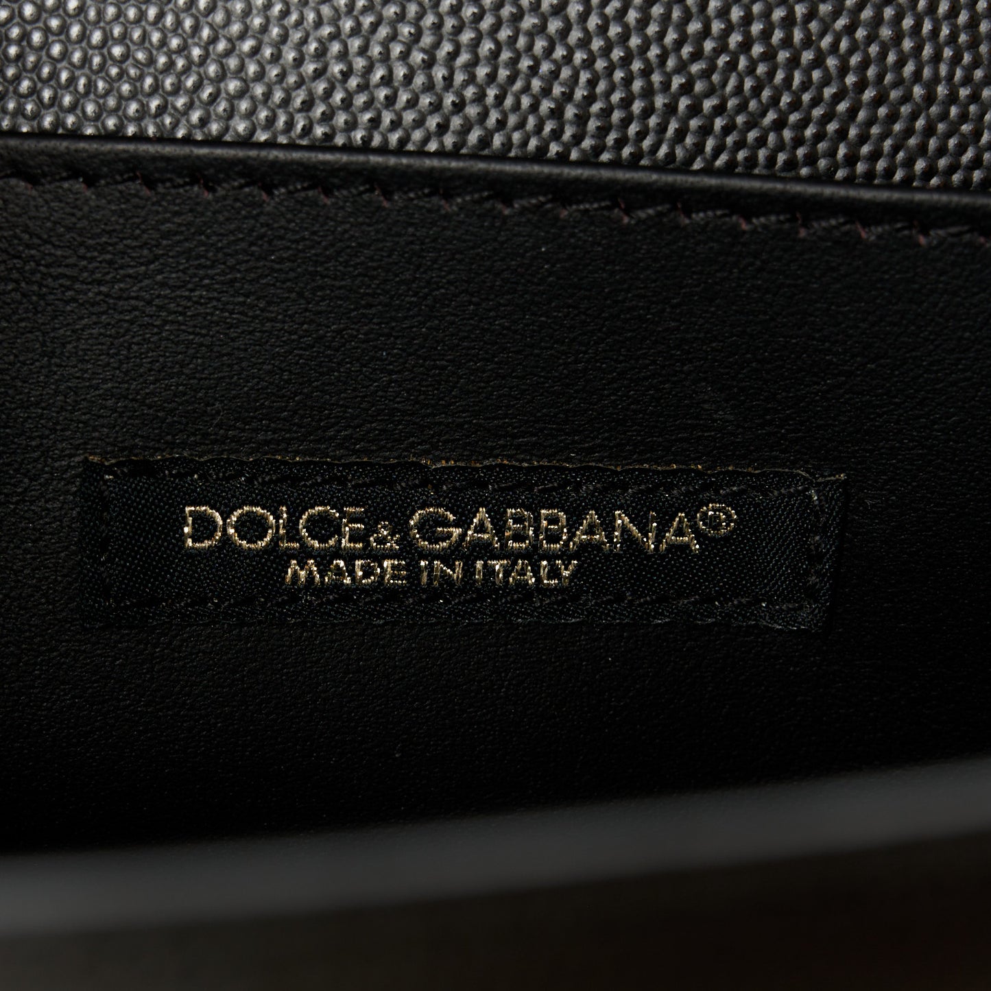 Grained Calfskin Small DG Amore Envelope Bag Black