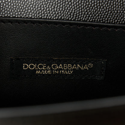 Dolce & Gabbana Grained Calfskin Small DG Amore Envelope Bag Black 6 of 9