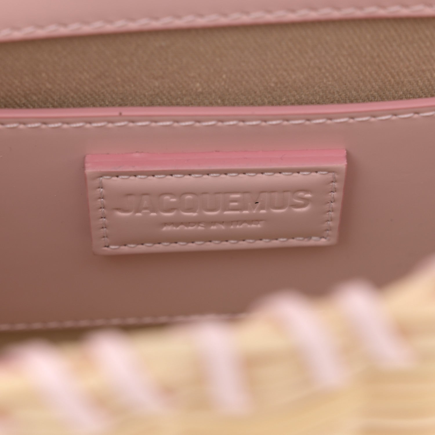 Jacquemus Glazed Calfskin Wicker Le Bambino Long Pale Pink 6 of 14