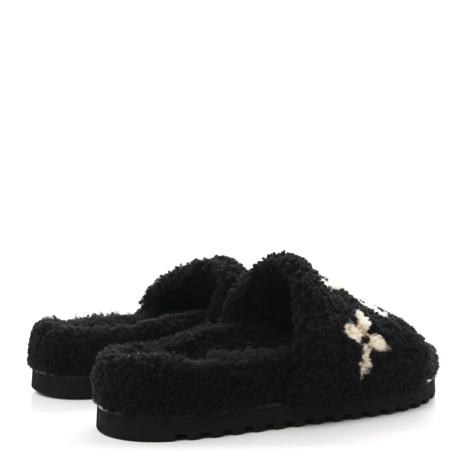 Louis Vuitton Shearling Monogram Giant Paseo Flat Comfort Mule 39 Black 5 of 9